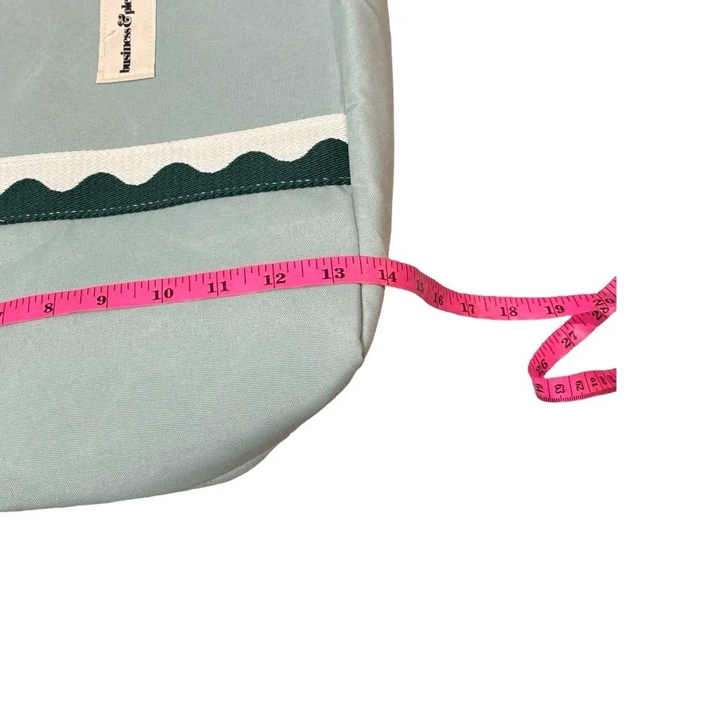 Business & Pleasure Co Cooler Tote Bag Sage Green Scallop Canvas Insulated